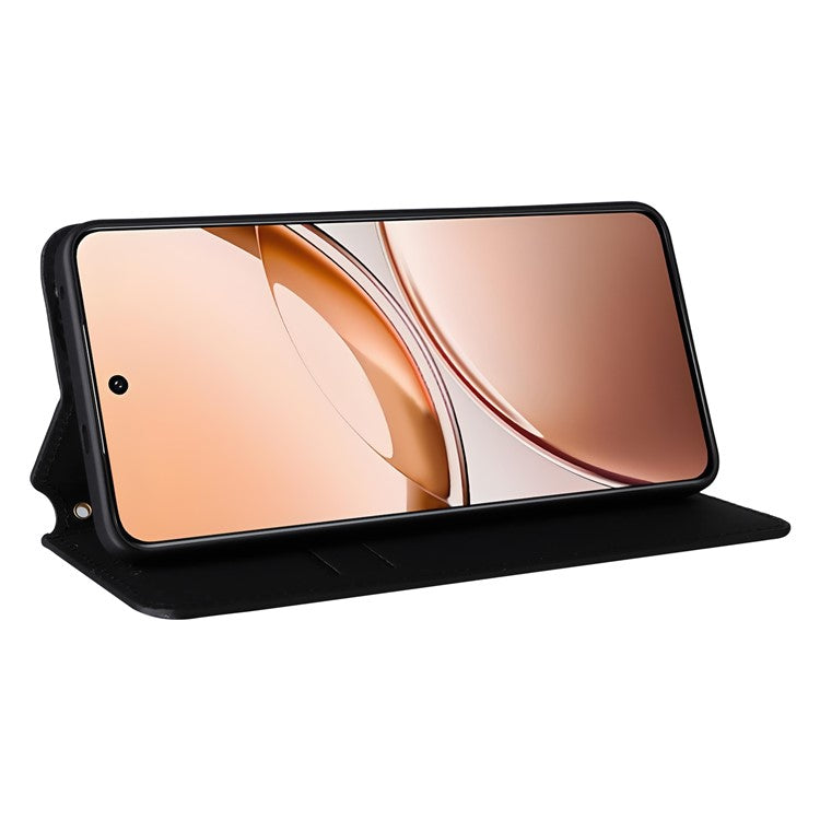 For vivo V50 Lite 4G / 5G Case Wallet Rhombus Imprinted Leather Phone Cover - Black