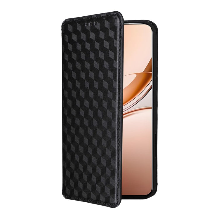 For vivo V50 Lite 4G / 5G Case Wallet Rhombus Imprinted Leather Phone Cover - Black