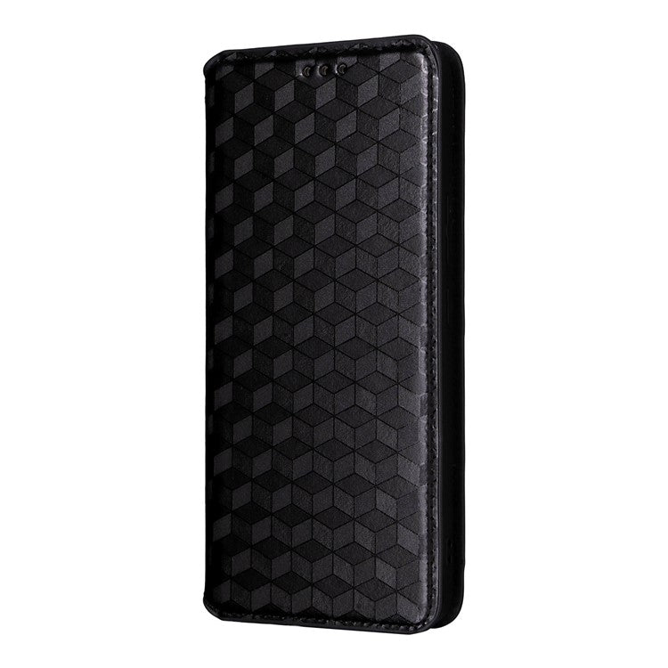 For vivo V50 Lite 4G / 5G Case Wallet Rhombus Imprinted Leather Phone Cover - Black