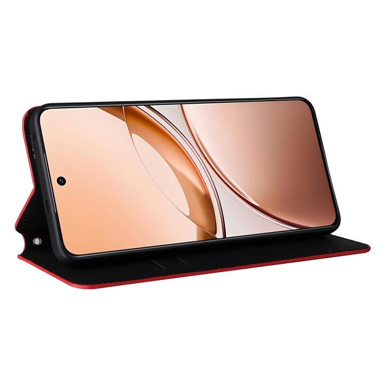 For vivo V50 Lite 4G / 5G Case Wallet Rhombus Imprinted Leather Phone Cover - Red