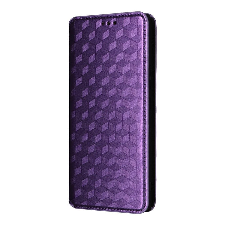 For vivo V50 Lite 4G / 5G Case Wallet Rhombus Imprinted Leather Phone Cover - Purple