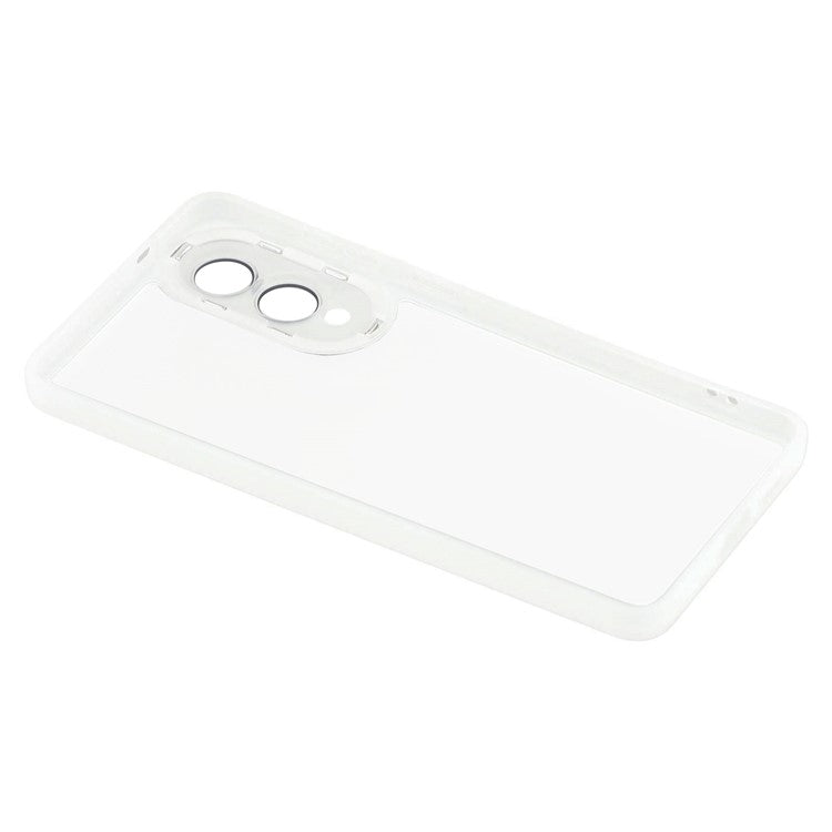 For Samsung Galaxy S25 Edge Case Electroplated Camera Frame TPU Phone Cover - Transparent White