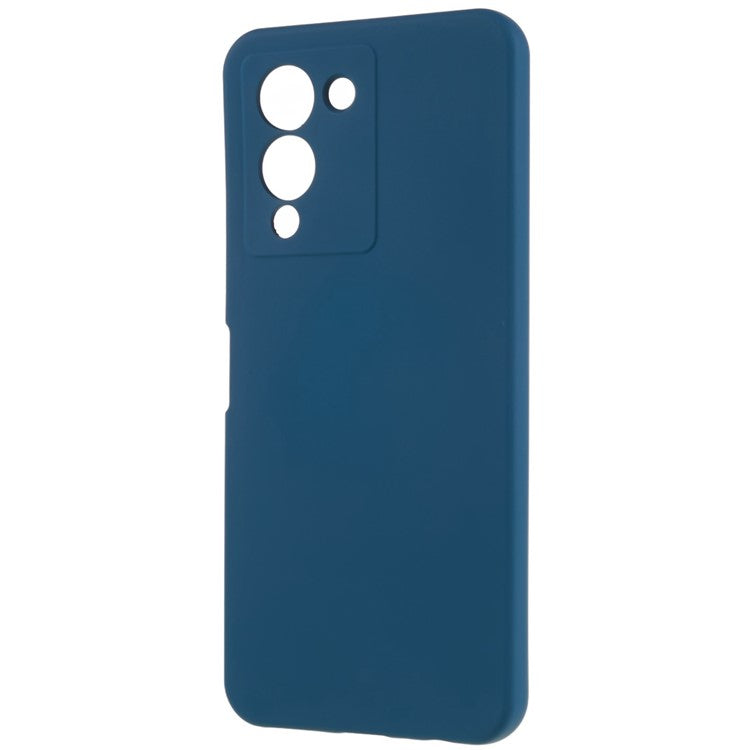 For Infinix Note 12 5G 2.0mm Thick TPU Impact Defender Case Liquid Silicone Texture Anti-Scratch Phone Cover - Blue