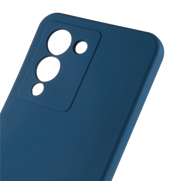 For Infinix Note 12 5G 2.0mm Thick TPU Impact Defender Case Liquid Silicone Texture Anti-Scratch Phone Cover - Blue
