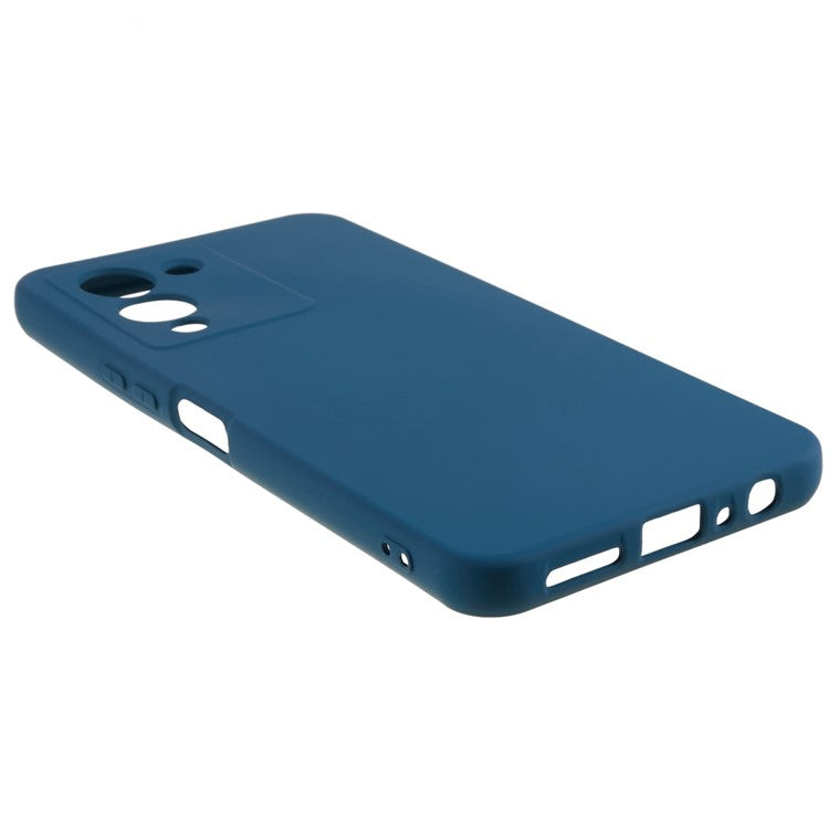 For Infinix Note 12 5G 2.0mm Thick TPU Impact Defender Case Liquid Silicone Texture Anti-Scratch Phone Cover - Blue