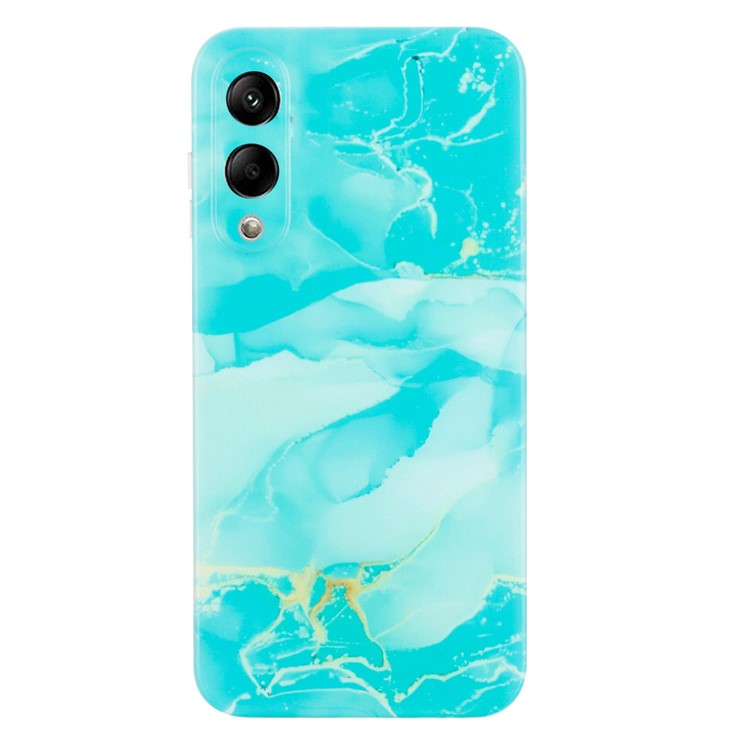 For Samsung Galaxy S25 Edge Case Marble Pattern Painted TPU Phone Back Cover - Green
