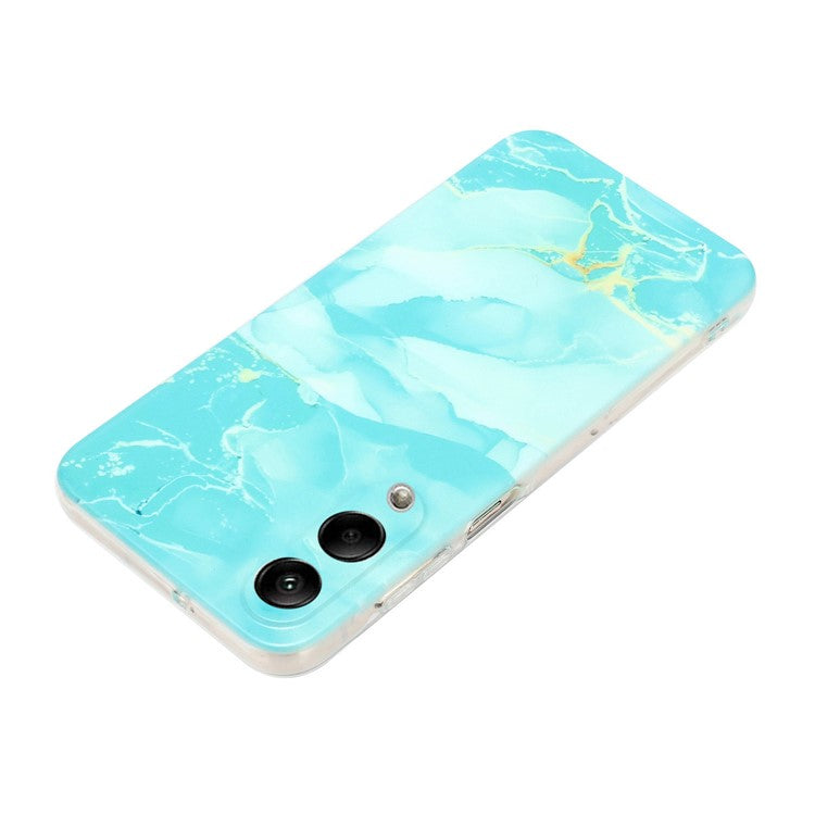 For Samsung Galaxy S25 Edge Case Marble Pattern Painted TPU Phone Back Cover - Green