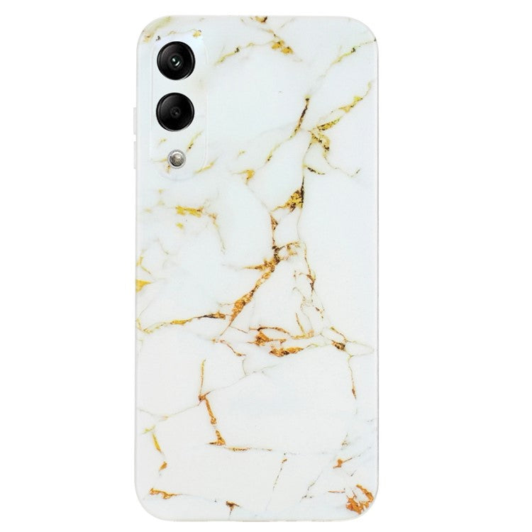 For Samsung Galaxy S25 Edge Case Marble Pattern Painted TPU Phone Back Cover - White