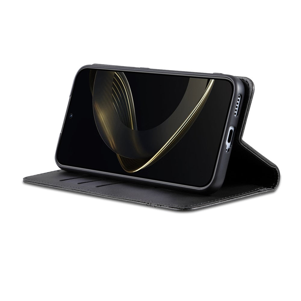 AZNS For Oppo Reno13 F 5G Case Cowhide Texture PU Leather Wallet Phone Cover - Black