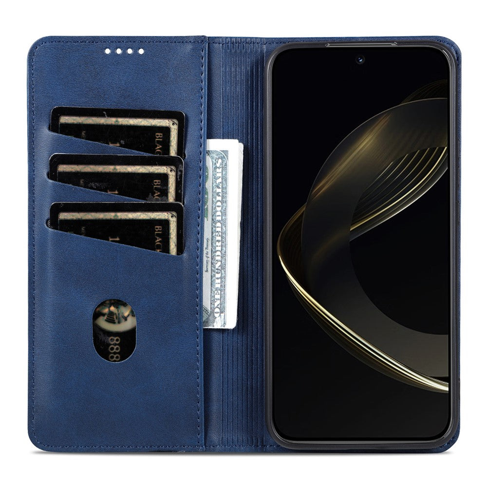 AZNS For Oppo Reno13 F 5G Case Cowhide Texture PU Leather Wallet Phone Cover - Blue