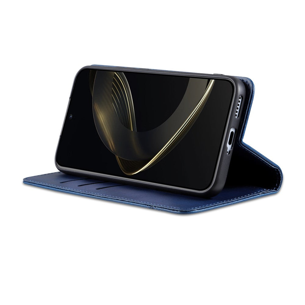 AZNS For Oppo Reno13 F 5G Case Cowhide Texture PU Leather Wallet Phone Cover - Blue