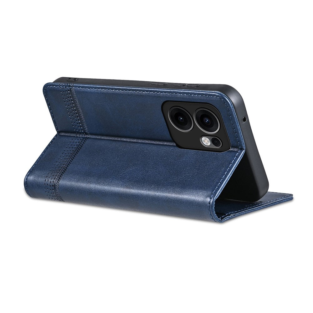 AZNS For Oppo Reno13 F 5G Case Cowhide Texture PU Leather Wallet Phone Cover - Blue