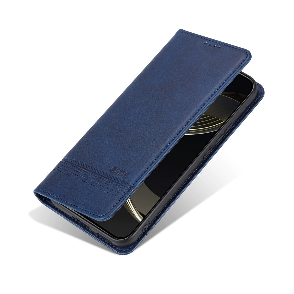 AZNS For Oppo Reno13 F 5G Case Cowhide Texture PU Leather Wallet Phone Cover - Blue