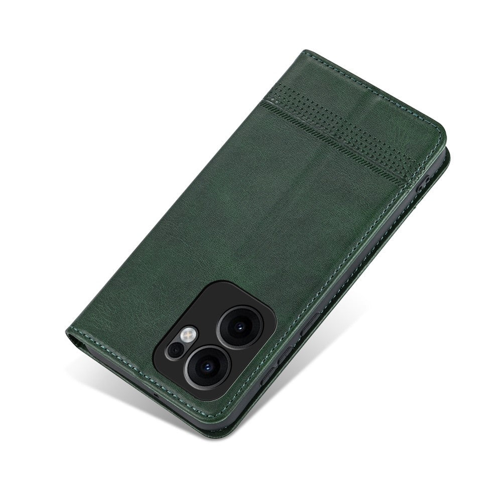 AZNS For Oppo Reno13 F 5G Case Cowhide Texture PU Leather Wallet Phone Cover - Green
