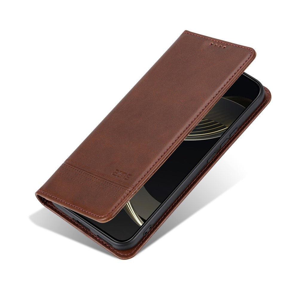 AZNS For Oppo Reno13 F 5G Case Cowhide Texture PU Leather Wallet Phone Cover - Coffee