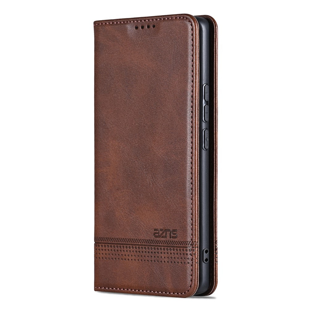AZNS For Oppo Reno13 F 5G Case Cowhide Texture PU Leather Wallet Phone Cover - Coffee