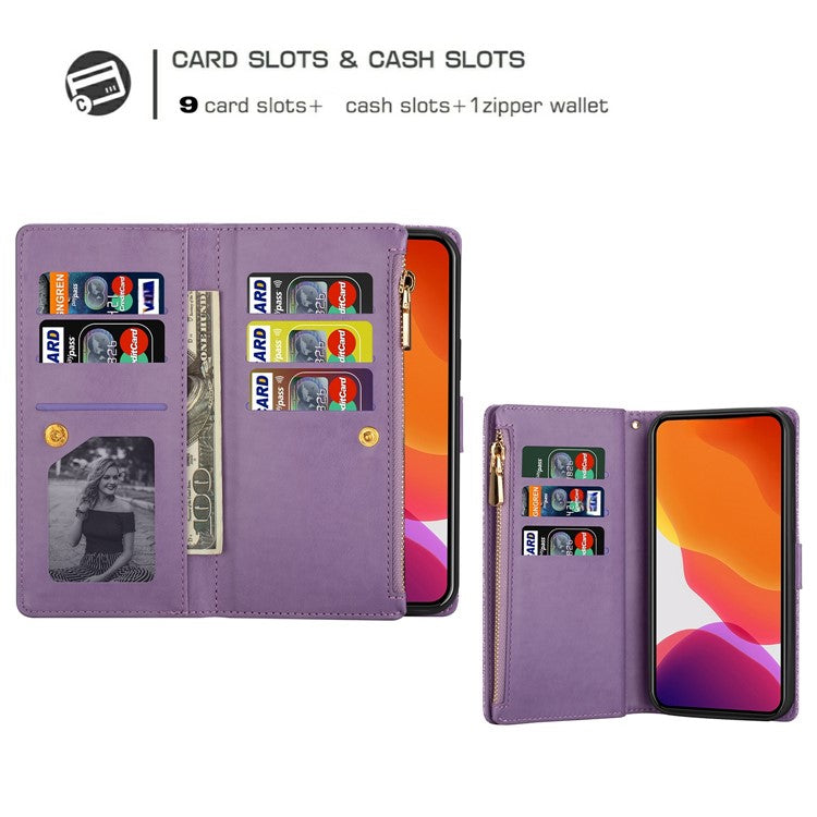 For Samsung Galaxy S25 Edge Case Starry Sky Carving Leather Wallet Phone Cover - Purple