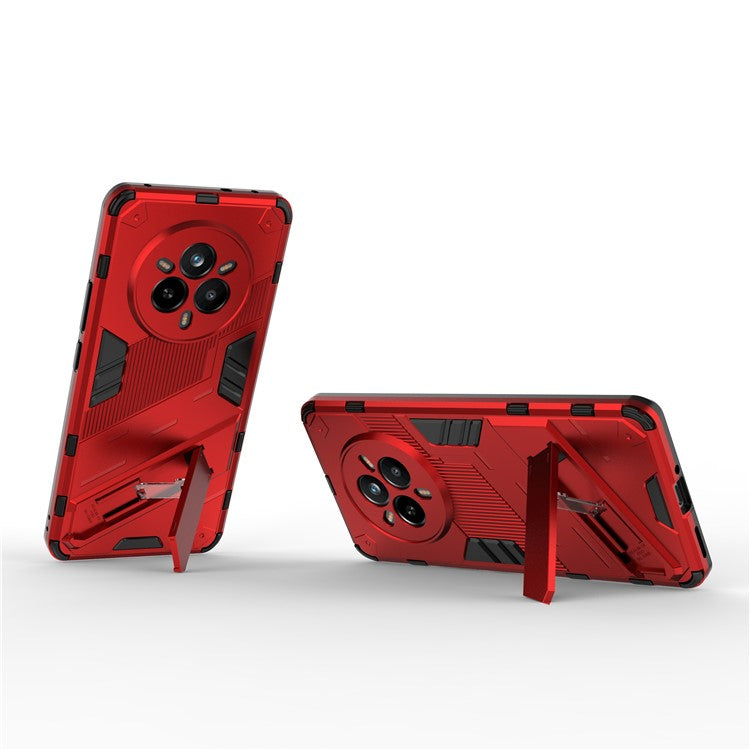 For Realme 14 Pro 5G Case PC + TPU Shockproof Phone Cover with Kickstand - Red