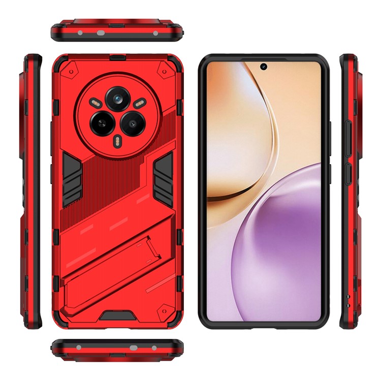For Realme 14 Pro 5G Case PC + TPU Shockproof Phone Cover with Kickstand - Red