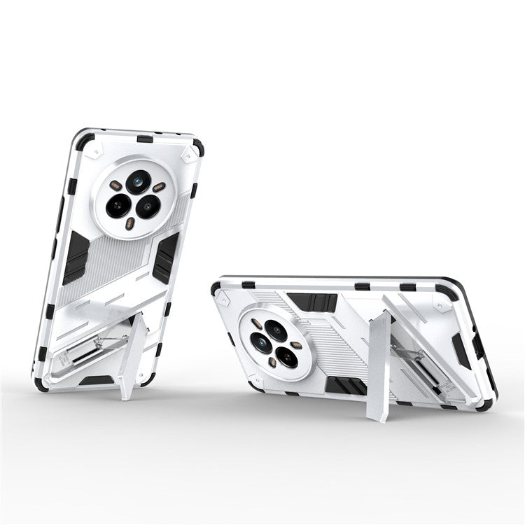 For Realme 14 Pro 5G Case PC + TPU Shockproof Phone Cover with Kickstand - White