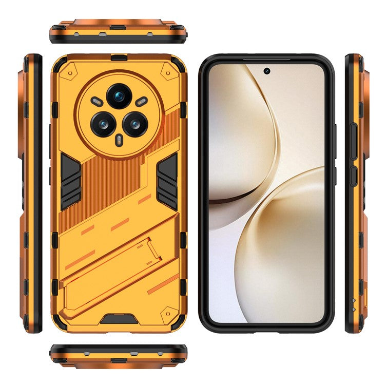 For Realme 14 Pro+ 5G Case PC + TPU Shockproof Phone Cover with Kickstand - Orange