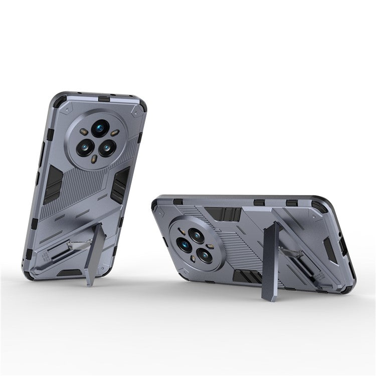 For Realme 14 Pro+ 5G Case PC + TPU Shockproof Phone Cover with Kickstand - Dark Blue