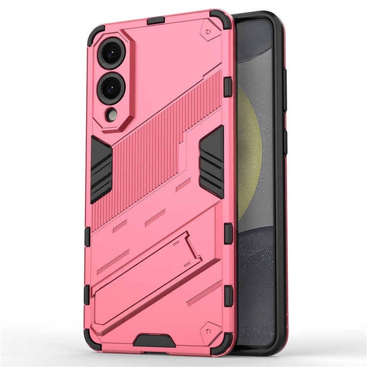 For Samsung Galaxy S25 Edge Case PC + TPU Shockproof Phone Cover with Kickstand - Rose