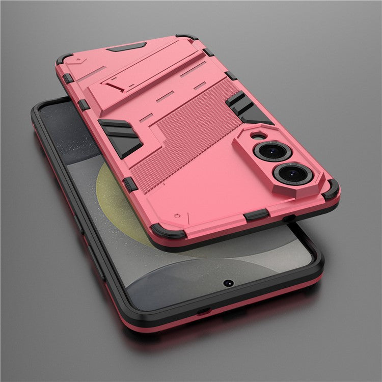 For Samsung Galaxy S25 Edge Case PC + TPU Shockproof Phone Cover with Kickstand - Rose