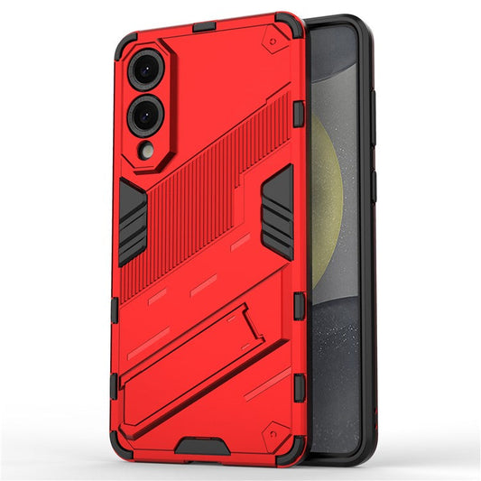 For Samsung Galaxy S25 Edge Case PC + TPU Shockproof Phone Cover with Kickstand - Red