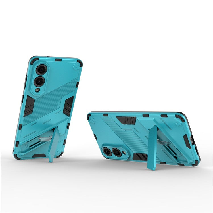 For Samsung Galaxy S25 Edge Case PC + TPU Shockproof Phone Cover with Kickstand - Baby Blue