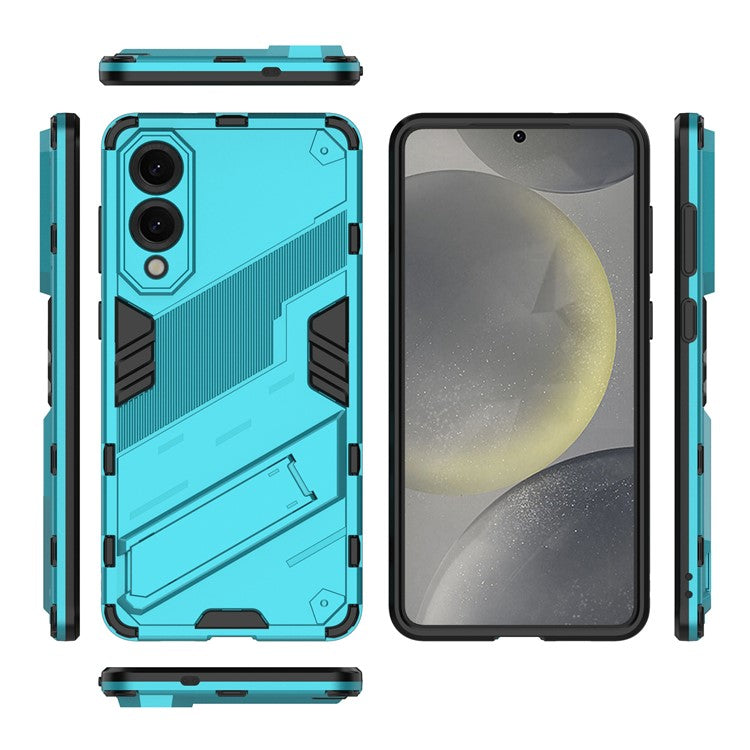 For Samsung Galaxy S25 Edge Case PC + TPU Shockproof Phone Cover with Kickstand - Baby Blue