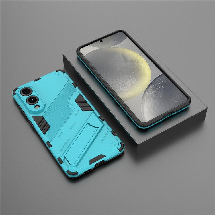 For Samsung Galaxy S25 Edge Case PC + TPU Shockproof Phone Cover with Kickstand - Baby Blue
