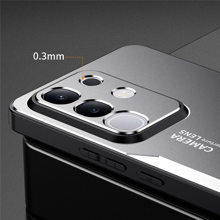 For vivo Y29 4G Phone Case Aluminium Alloy TPU PC Back Cover - Red