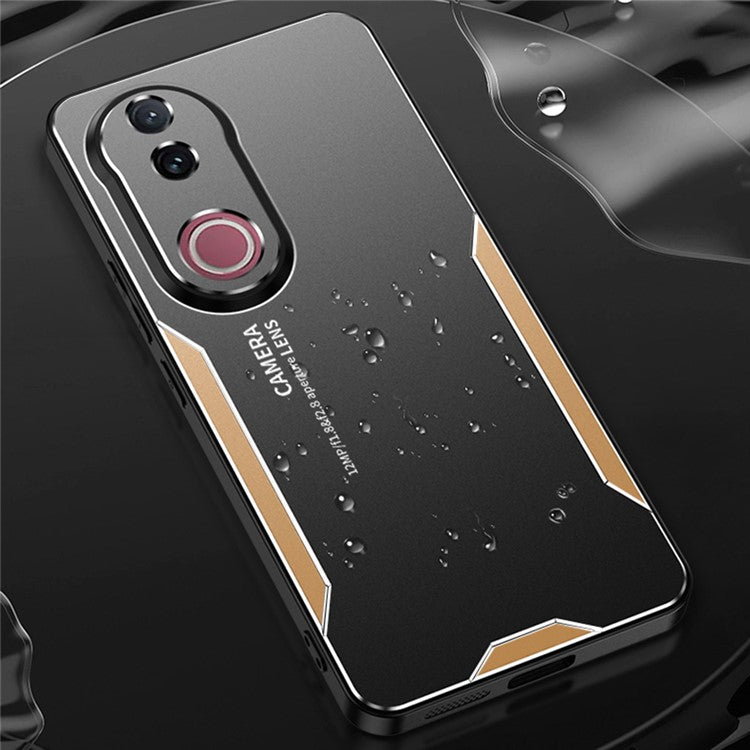 For vivo V50 5G Phone Case Aluminium Alloy TPU PC Back Cover - Red