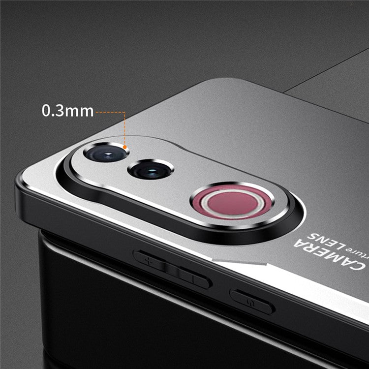 For vivo V50 5G Phone Case Aluminium Alloy TPU PC Back Cover - Red