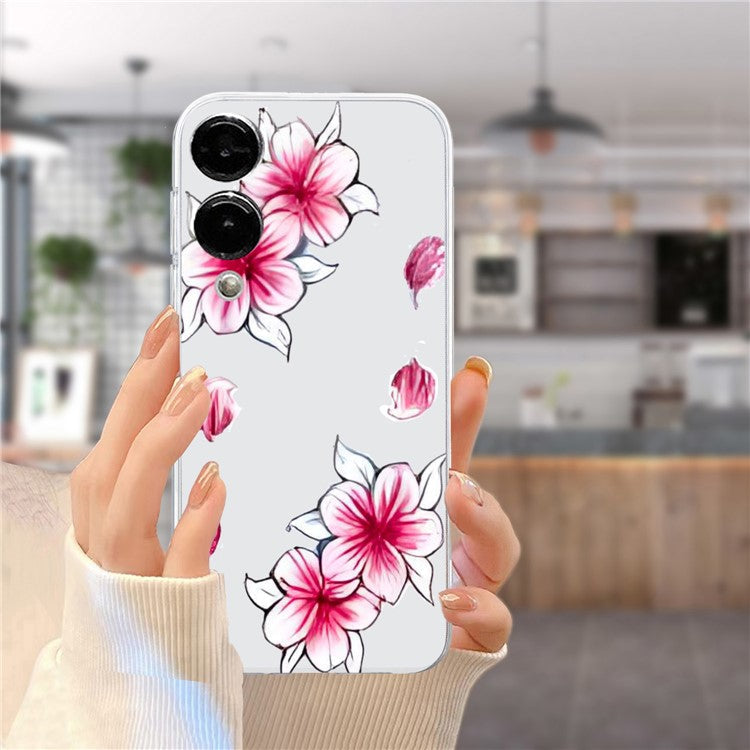 For Samsung Galaxy S25 Edge Case Soft TPU Phone Back Cover Pattern Printing - Sakura