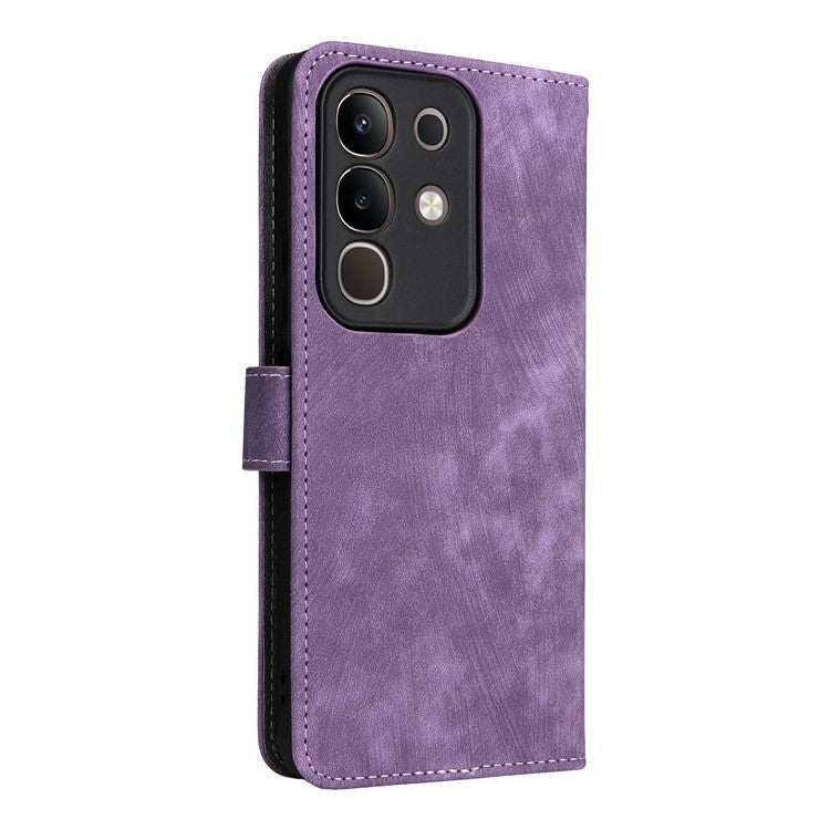 For vivo Y29 4G / T4x 5G Case Wallet RFID Blocking PU Leather Cover Viewing Stand - Purple