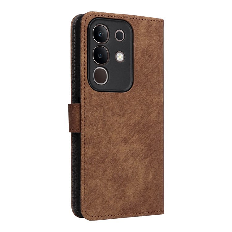 For vivo Y29 4G / T4x 5G Case Wallet RFID Blocking PU Leather Cover Viewing Stand - Brown