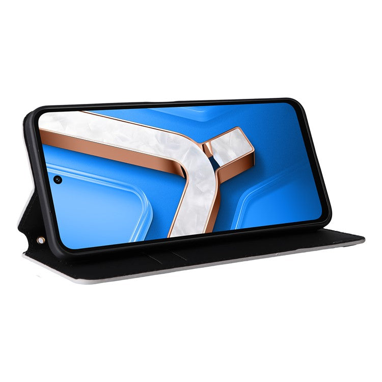 For vivo Y29 4G / T4x 5G Case Wallet Rhombus Imprinted Leather Phone Cover - Silver