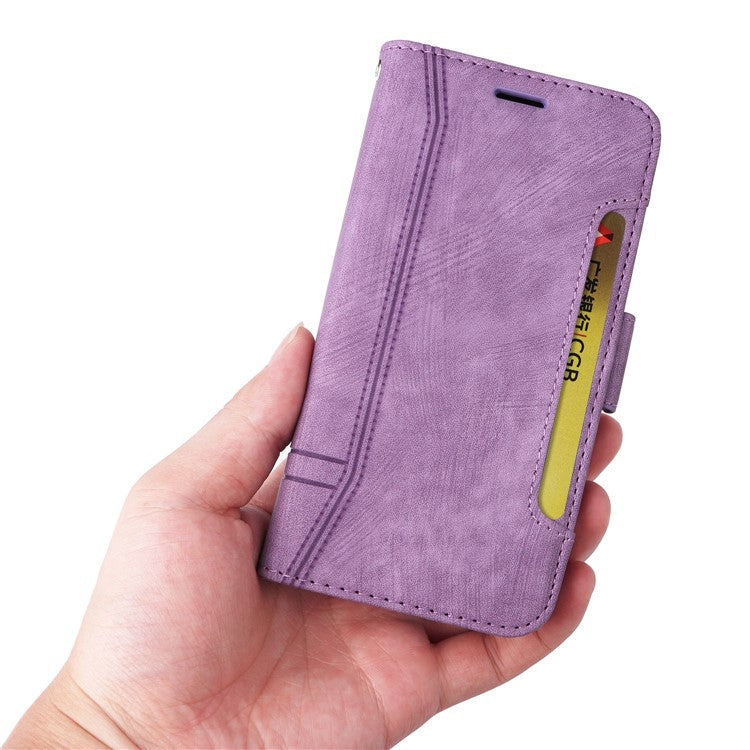 BETOPNICE 001 For Honor X9 4G / X9 5G / X30 5G / Magic4 Lite 5G / Magic4 Lite 4G Imprinted Stitching Line PU Leather Stand Wallet Case Shockproof Cover with Strap - Purple