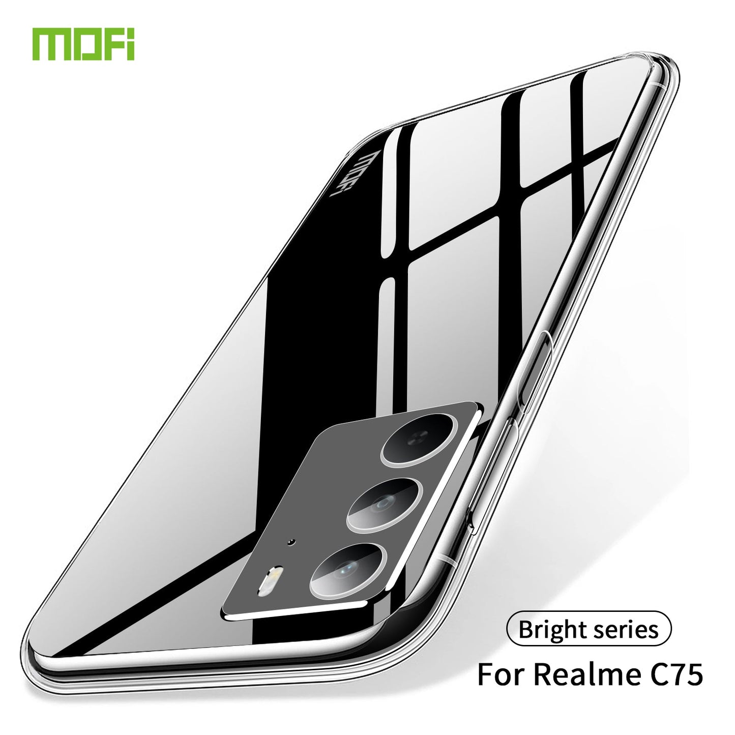 For Realme C75 Clear Phone Case MOFI Ultra-Thin TPU Phone Back Cover - Transparent