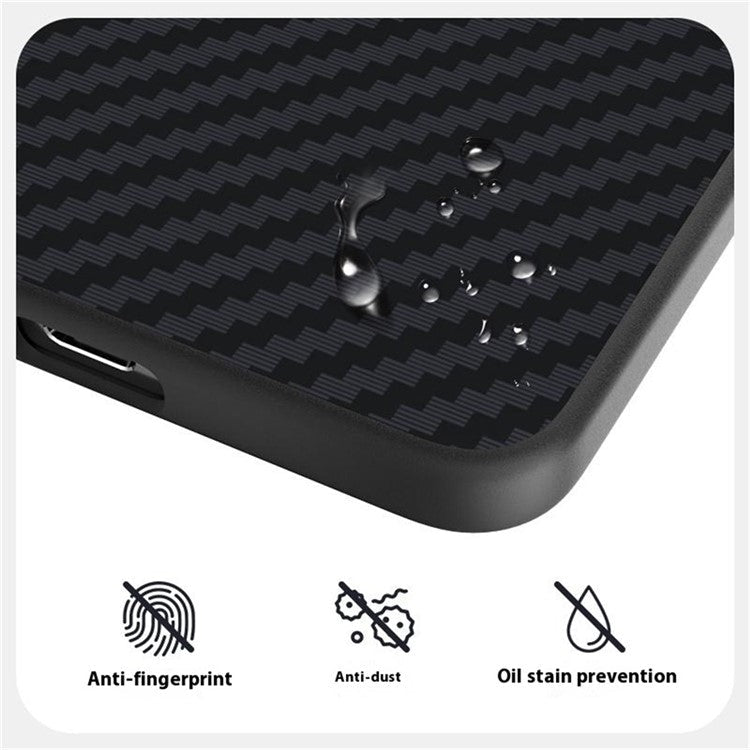 ABEEL For Samsung Galaxy S25 Edge Case Compatible with MagSafe Carbon Fiber Texture Back Cover - Black / Silver