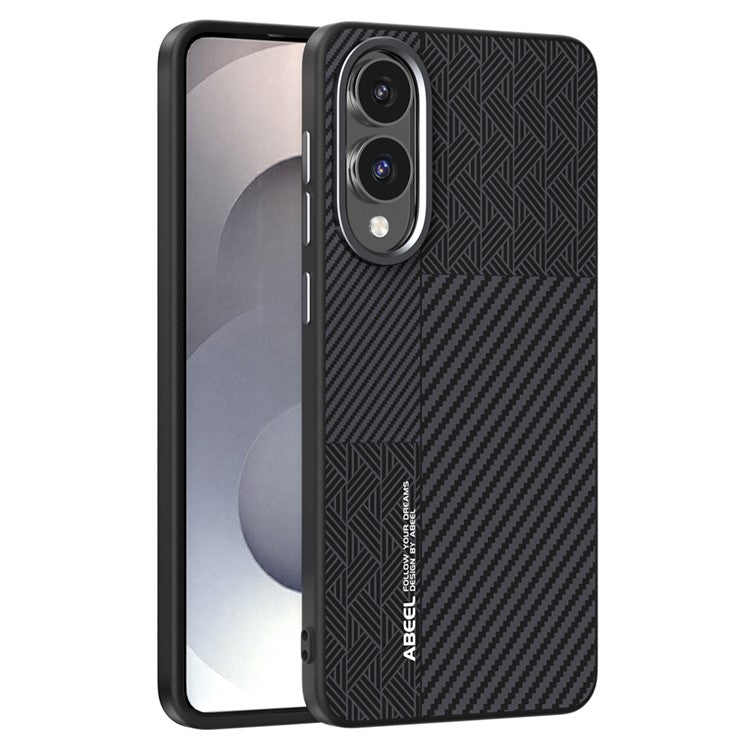 ABEEL For Samsung Galaxy S25 Edge Case PC + TPU + Aluminum Alloy + PU Leather Phone Cover Compatible with MagSafe - Texture 1