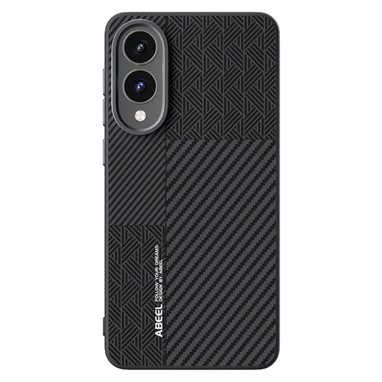 ABEEL For Samsung Galaxy S25 Edge Case PC + TPU + Aluminum Alloy + PU Leather Phone Cover Compatible with MagSafe - Texture 1