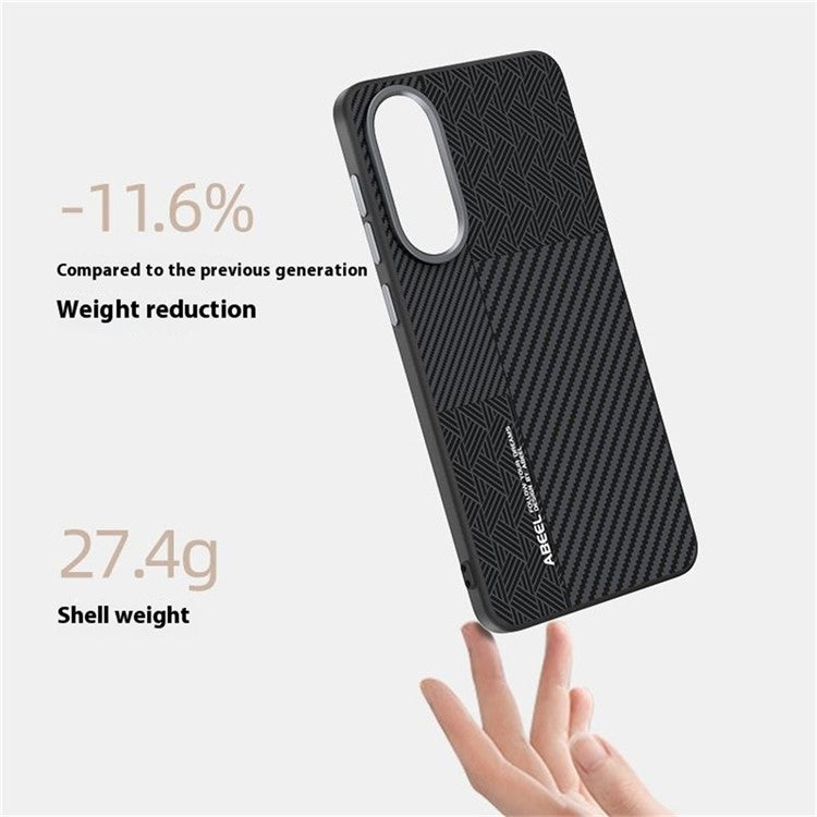 ABEEL For Samsung Galaxy S25 Edge Case PC + TPU + Aluminum Alloy + PU Leather Phone Cover Compatible with MagSafe - Texture 1