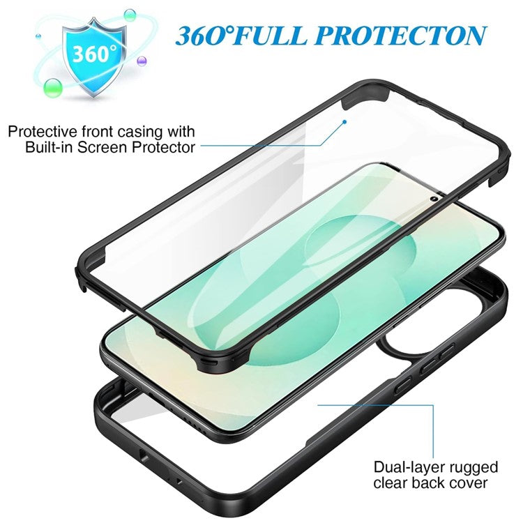For Samsung Galaxy S25 Edge Case Acrylic + TPU Clear Phone Cover with PET Screen Film - Purple