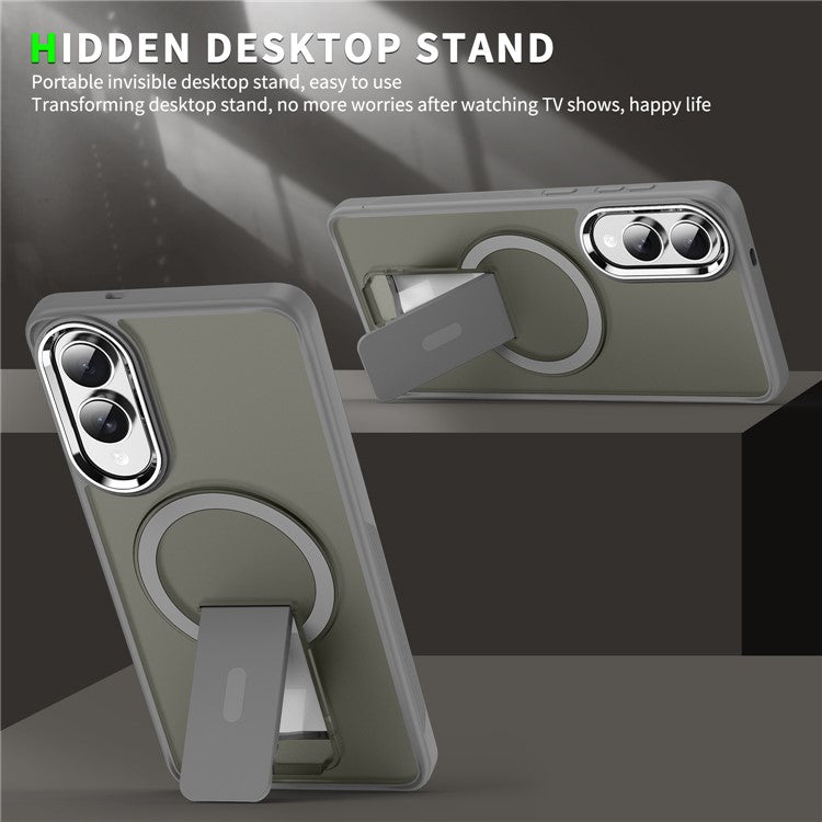 For Samsung Galaxy S25 Edge Case Compatible with MagSafe PC + TPU Phone Cover with Kickstand - Black