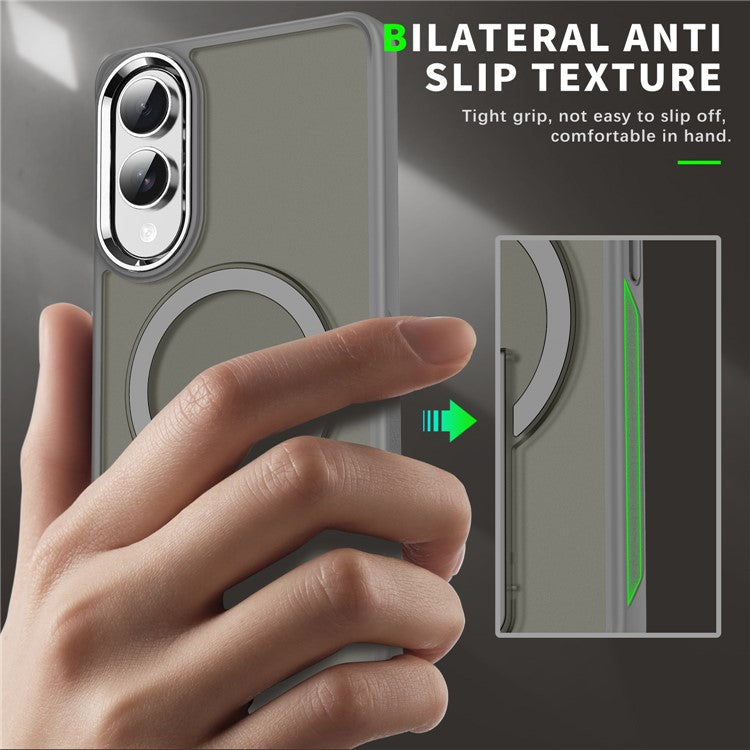 For Samsung Galaxy S25 Edge Case Compatible with MagSafe PC + TPU Phone Cover with Kickstand - Black