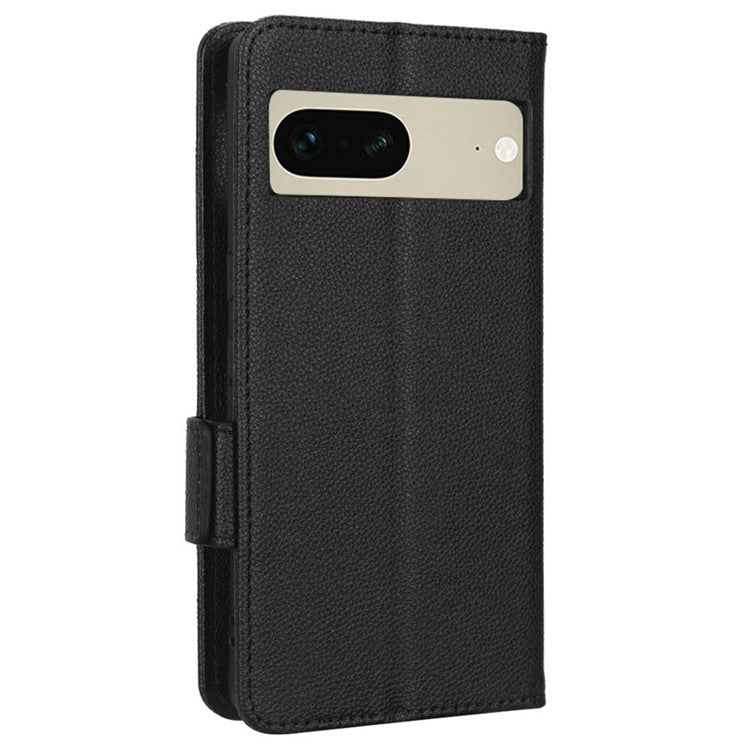 Drop-proof Phone Cover for Google Pixel 7 5G, Full Protection PU Leather Dual Magnetic Clasp Phone Case with Wallet Stand - Black