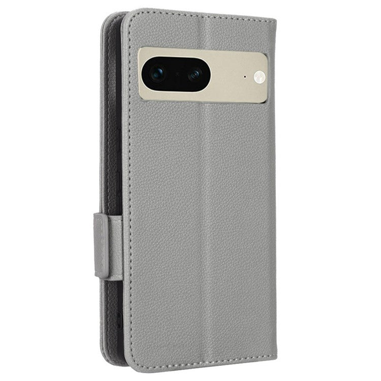 Drop-proof Phone Cover for Google Pixel 7 5G, Full Protection PU Leather Dual Magnetic Clasp Phone Case with Wallet Stand - Grey